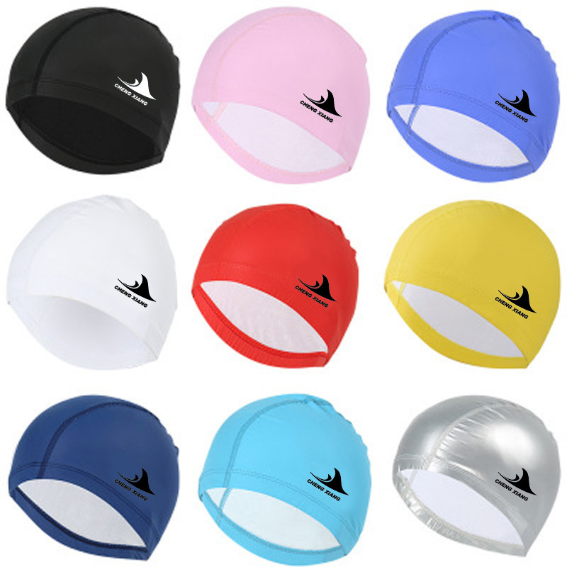 Aquatic Sports Cap - 男性女性用防水生地耳を保護長い髪スポーツ水泳プール帽子サメ高弾性柔軟な耐久性のある水泳キャップ