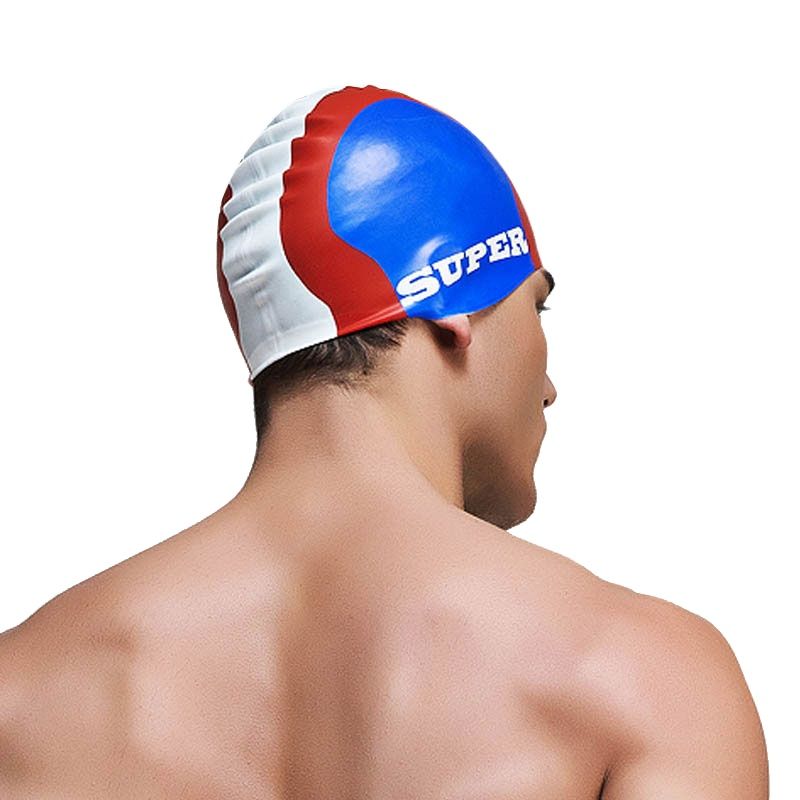Aquatic Sports Cap - 夏用ウォーターマンスイミングキャップ シリコン製 ボーイズ用 新しいブルーの入浴キャップ 男性用 大人用