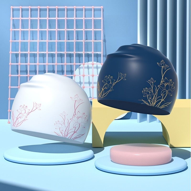 ロータスプリントスイミングキャップ 女性用 ロングヘア用 シ - Aquatic Sports Cap のレビューと価格